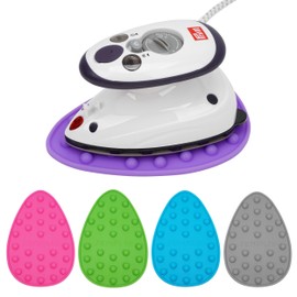 Mini Dampf Bügeleisen mit SEMPLIX Silikon Ablage (lila) Im Set, Kleines Leichtes Dampf Bügeleisen Für Reise und Zuhause