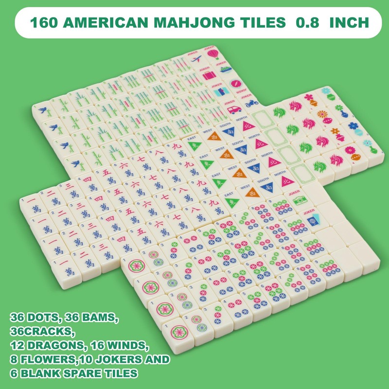 Soulchen Mini American Mahjong Tile Set Include 160 0.8 Inch
