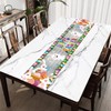Happy Easter Table Runner Bunny Rabbit Easter Egg Tablecloth Table