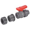 PATIKIL 25mm ID Double Union Ball Valve, 3 Pack PVC