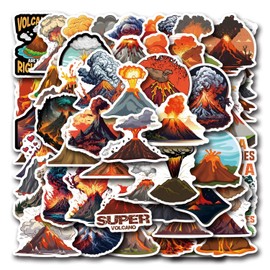Volcano Sticker Car Laptop Phone Guitar Skateboard Motorcycle Volcano Stickers Set Vinyl Waterproof Aesthetic Stickers for Teenagers Children Adults Pack of 50