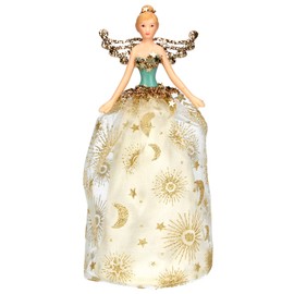 Gisela Graham Celestial Cream & Gold Tree Top Fairy 18 Centimetre