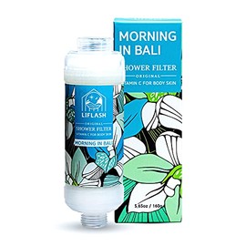 LIFLASH Vitamin C Shower Filter for Hard Water, Aromatherapy Softener Purifier, Help with Softer Skin and Hair Enhancement, for Universal Output Showerhead, Easy Installation (MORNING IN BALI)