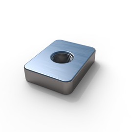 Stainless steel V2A T-slot sliding nut, M6/M8, for aluminium profiles and roof racks 21 mm, 20 mm, 15 mm (4, M6 (15 x 20 x 4.5 mm))