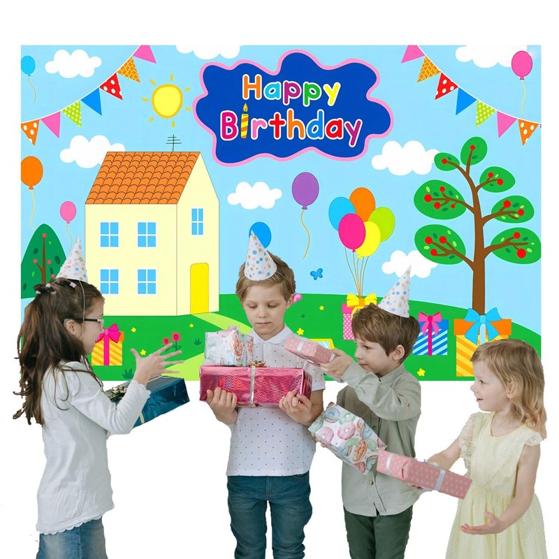 Pig Background Birthday Pink Pig Party Decoration for Party Birthday