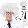 10 PCS Old Man Mad Scientist Wig Set,Dressing up Grandpa