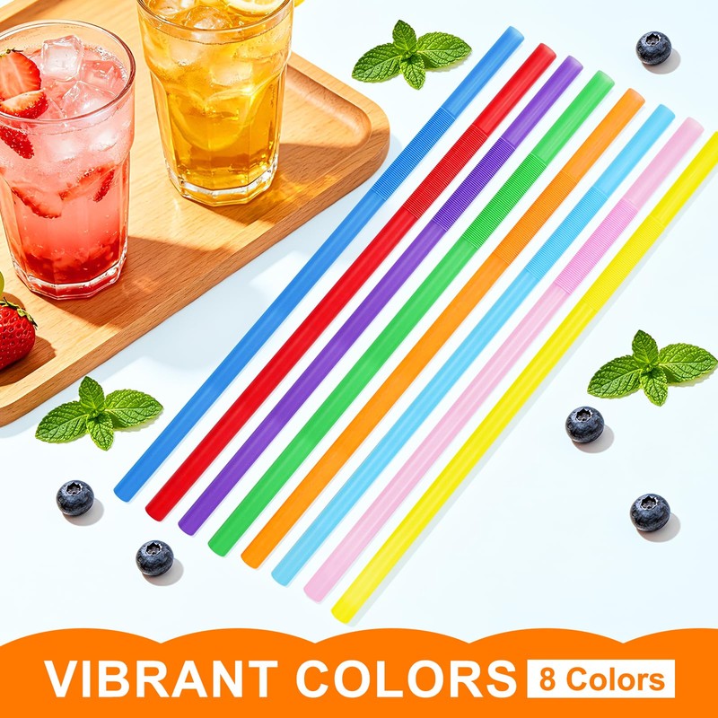 1000 Pack Colorful Flexible Plastic Straws