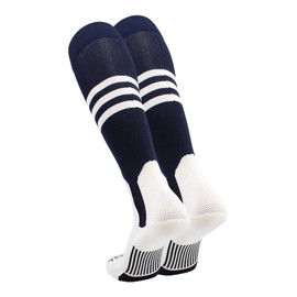 TCK Baseball Stirrup Socks Pattern B (Navy/White, Medium)