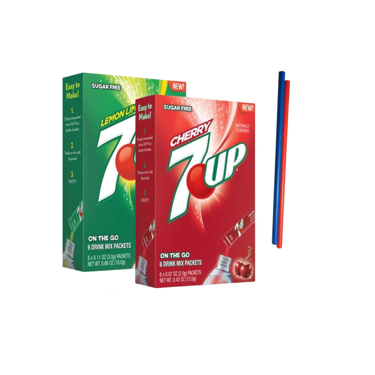 7UP Singles To Go Powdered Drink Mix, 2 Boxes with 6 Packets Each - 12 ...