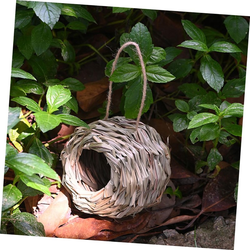 Kisangel 3 Pack Natural Grass Hummingbird Nest House Bird House