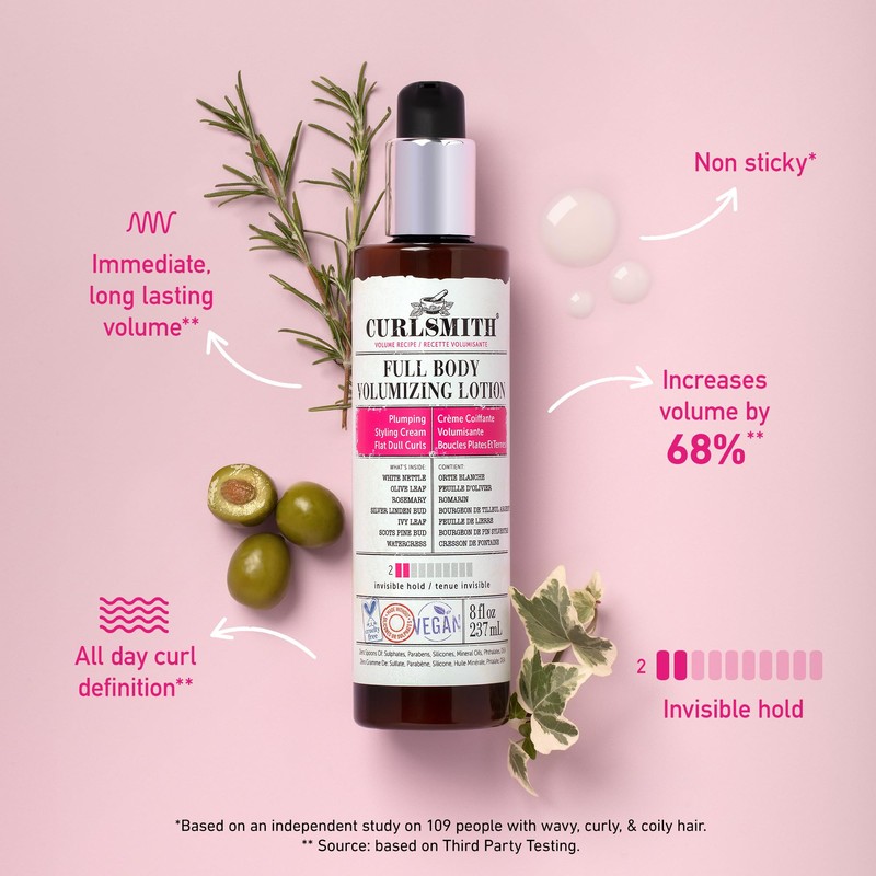 CURLSMITH - Full Body Volumizing Hair Lotion, Curl Definition, Instant