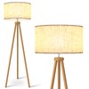 LEPOWER Wood Tripod Floor Lamp, Mid Century Standing Lamp for