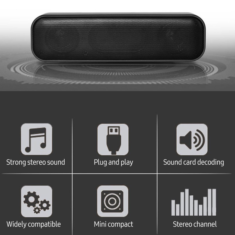 Mini Computer Speaker Wired USB Desktop Stereo Speaker Audio Decoding