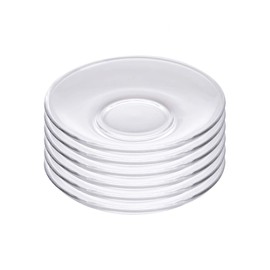 Sizikato 6pcs Clear Glass Snack Plate, Restaurant Dessert Plate, Tea Table Decoration Tea Bag Holder. 4 Inch