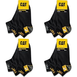 CAT Caterpillar 12 Pairs Work Trainers Work Socks Stockings in Sizes 39-50, 12 pairs of black, 47 - 50