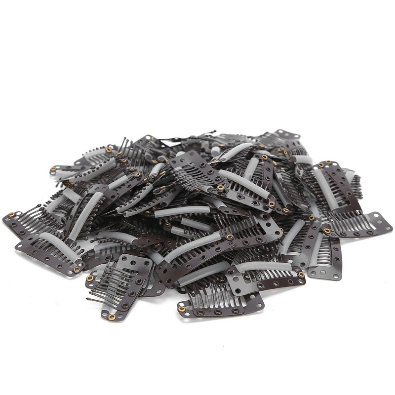 100pcs 10 Teeth Wig Clip Stainless Steel DIY Hairpiece Snap