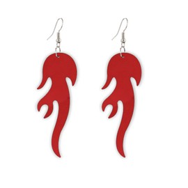 Harajuku Vintage Colorful Acrylic Flame Dangle Earrings Punk Rock Hip Hop Fire Drop Earrings Colorful Cosplay Costume Party Accessory for Women Jewelry-red