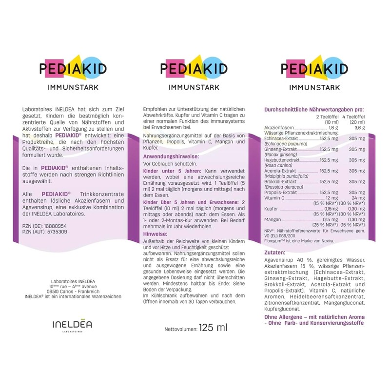 PEDIAKID - IMMUNSTARK Syrup - Natural Dietary Supplement - Exclusive