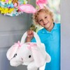 SilverChry Easter Bunny Basket for Egg Hunting, Rabbit Plush Basket,