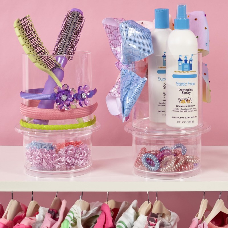 STORi Bella Stackable Clear Plastic Hair Accessory Organizer Set |