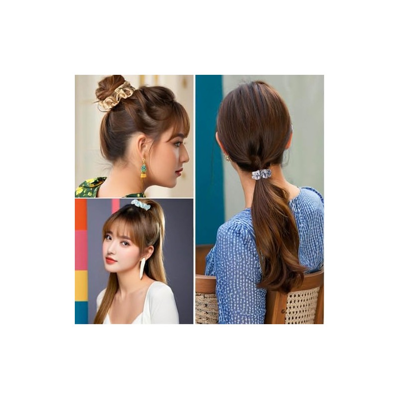 20pcs Ligas Elásticas Para Cabello Scrunchies De Satén,Gomas pelo A