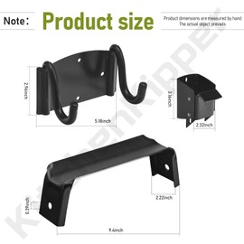 KitchenKipper 4 Pack Black Steel Wheelbarrow Axle Bracket & Wheelbarrow Storage Bracket for Wheelbarrow Cart Barrow and Heavy Duty Wheelbarrow Replacement Parts, for Garden Lawn Work