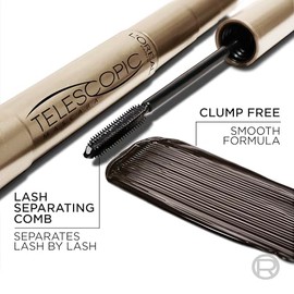 L'oréal Paris Makeup Telescopic Original Lengthening Mascara, Carbon Black, 2Count