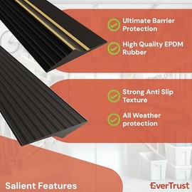 10Ft/3M Garage Threshold Seal Strip. Weatherproof EPDM Rubber Strip Replacement Kit for DIY. Strip + 1pc 300 ml Sealant Adhesive