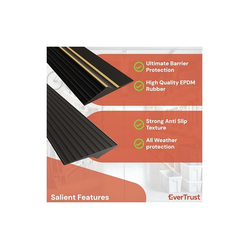 10Ft/3M Garage Threshold Seal Strip. Weatherproof EPDM Rubber Strip Replacement