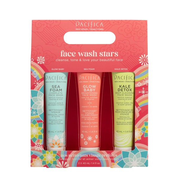 Pacifica Face Wash Preppy Skincare Gift Set Value Kit for