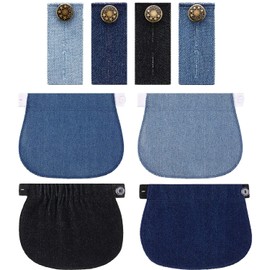WILLBOND 8 Pieces Maternity Elastic Pant Button Adjustable Waistband Extenders (Assorted Colors)