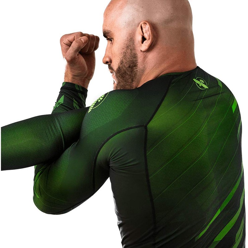 Hayabusa Metaru Long Sleeve Jiu Jitsu Rashguard - Green, Small