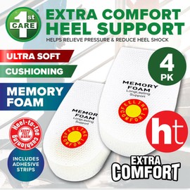 [4 Pair] 1st Care Heel Support, Easy to Wear and Discreet, Provide Stability and Comfort to Your Heels, Ideal For Long Lasting Support