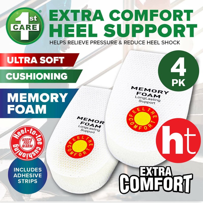 [4 Pair] 1st Care Heel Support, Easy to Wear and