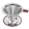 Pour Over Coffee Dripper，Reusable Stainless Steel Drip Cone Coffee Filter,