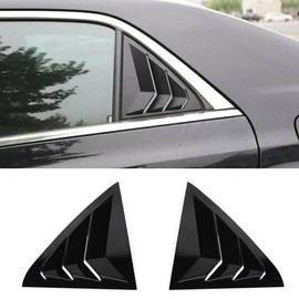 XITER 2PCS ABS Carbon Fibre Racing Style ABS Rear Side Window Louvers Air Vent Scoop Shades Cover Blinds for Honda 7th Accord 2003-2007 (Bright Black)