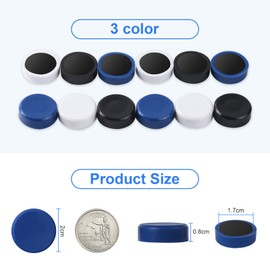 Vicloon Refrigerator and Whiteboard Magnets, 30 Pcs Round Flat Magnets Strong Neodymium Pin Magnets Coloured Assorted Planning Magnets (3 Colors)