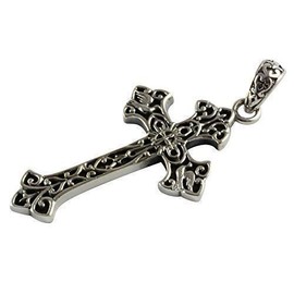 myringshop Cross Lily Pendant Jesus Silver 925 Silver Pendant, Sterling Silver