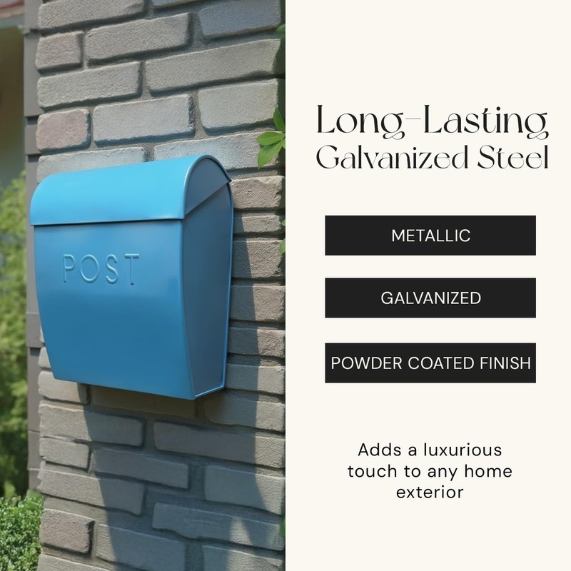 NACH Large Wall Mount Mailbox, 15.07 x 12.44 x 5.39