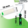 ToolSpace Set of 10 Paint Rollers, 7 cm, with Handle,