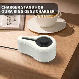 Silicone Charger Protector Cover for Oura Ring Gen3 Charger, Stand Case Compatible with Oura Ring Charger Size 6/7/8/9/10/11/12/13, Cover Case for Oura Ring Gen3 Charger Charger (Off White)