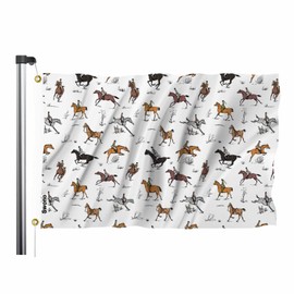 Swono Horse Riders Flag 3x5 Ft Horse Riding Equestrian Sport Fox Hunting Outdoor Garden Flag Indoor Flag Home Decor Farm Flag Banner 3x5ft