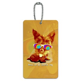 Beam Me Up Scottie Dog Suglasses Vintage Retro Luggage Card Carry-On ID Tag