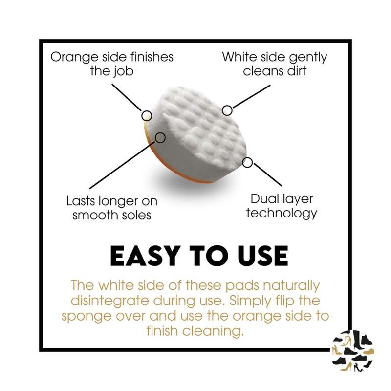 Shoe Clinic Unisex Sole Cleaning Pads White, White
