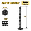 Mywish 100Pcs #10×2" Black Self Tapping Screws for Metal, 410