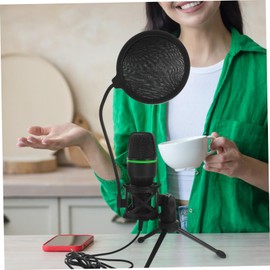 BESPORTBLE USB Gaming Microphone Kit Professional Condenser Mic Noise Reduction Desktop Computer Mic Pop Filter Black