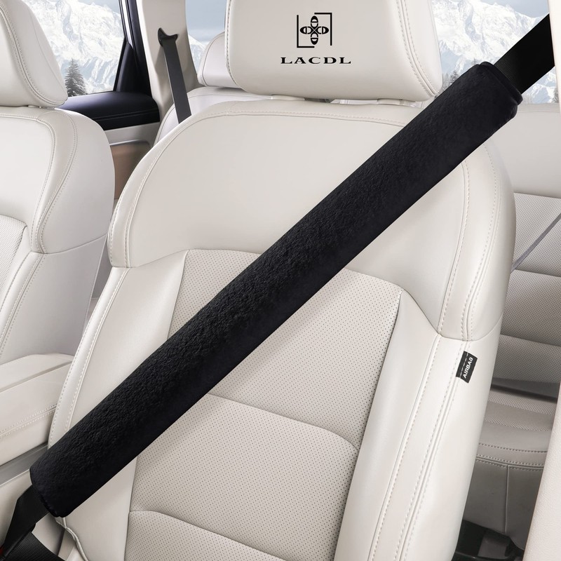 LACDL Extra Long Seatbelt Cover Super Soft Furry for Adults
