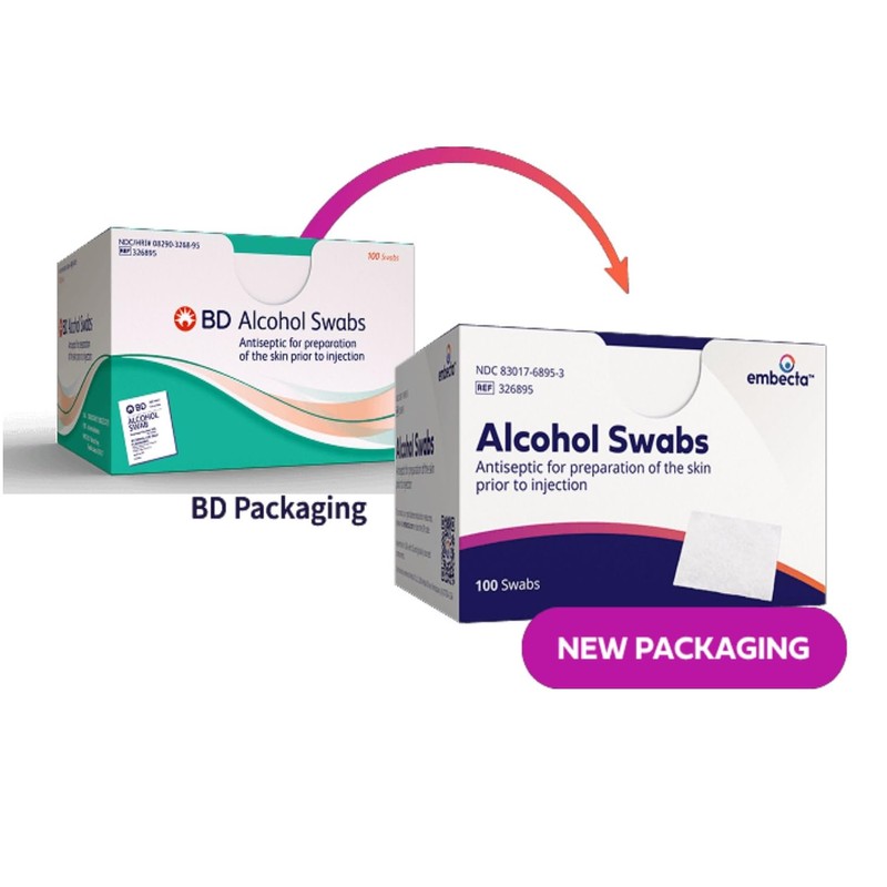 BD Alcohol Swabs 100 Each (Pack of 4)