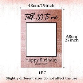 LaVenty Talk 30 to Me Birthday Decoration Talk Thirty To Me Party Photo Booth Props Frame 30th Birthday Decoration Supplies for Her Dirty 30 Birthday Decor