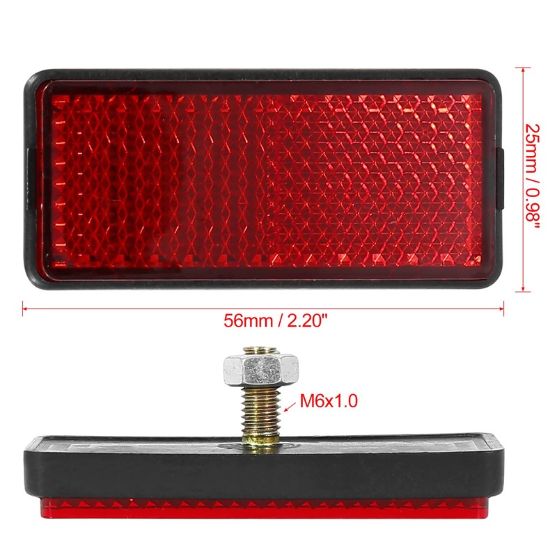 F FIERCE CYCLE Pair of M6 x 1.0 Red Rectangle